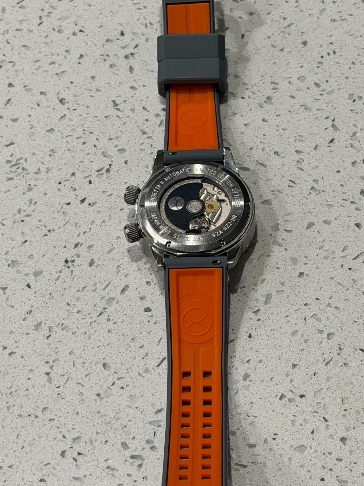 XERIC VENDETTA II WANDERING HOUR AUTOMATIC WATCH GREY ORANGE