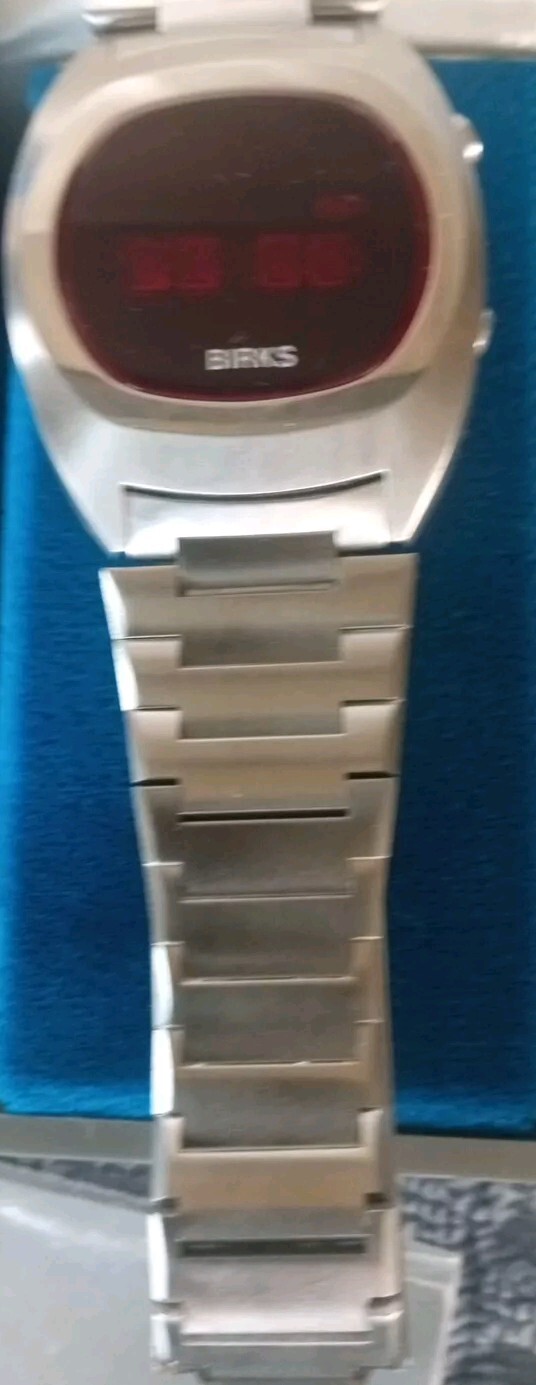 BIRKS SOLID STATE QUARTZ PUSH-BUTTON LED COMPUTER WATCH RARE BOX MANUAL