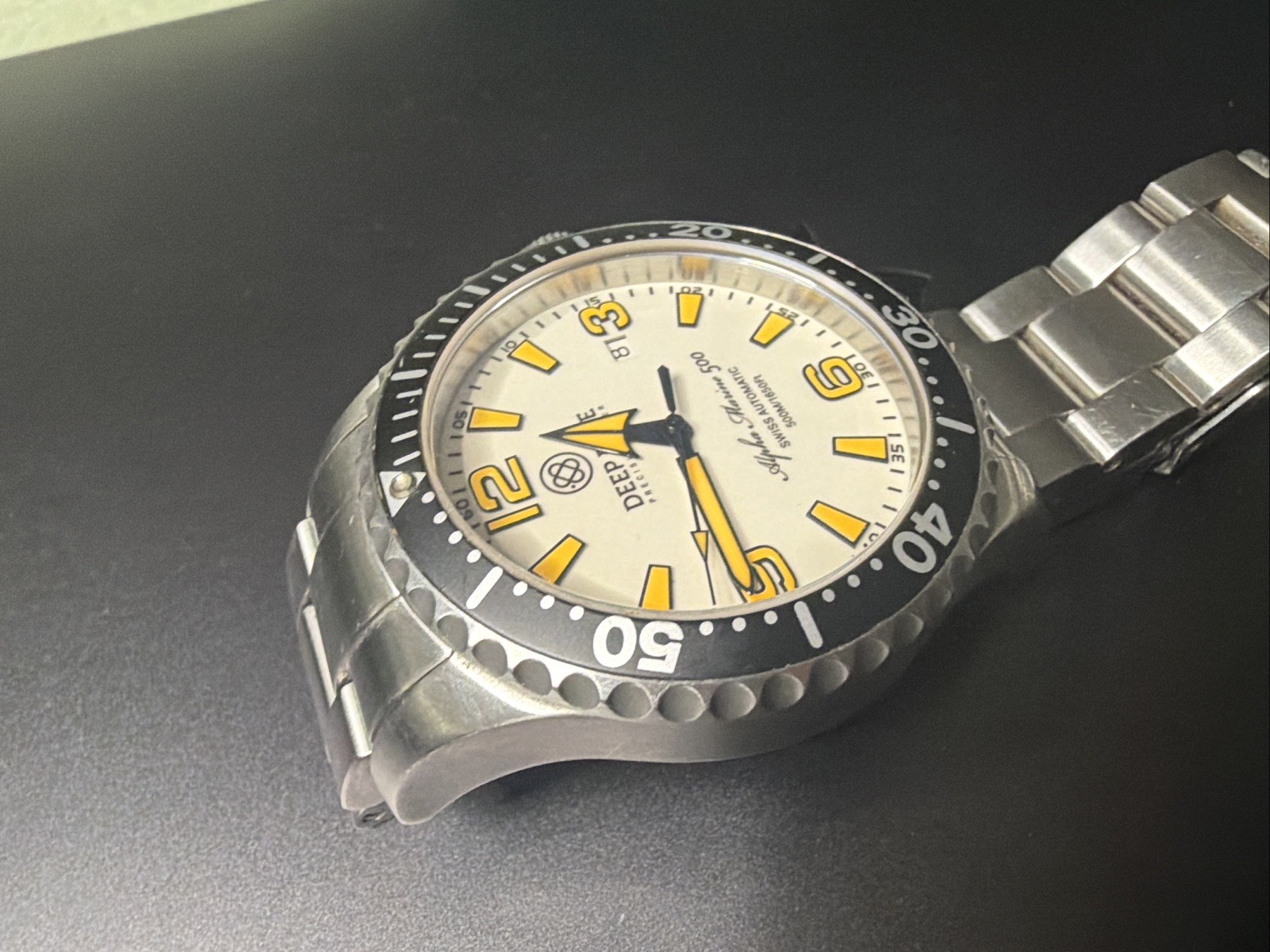 Deep Blue Alpha Marine 500 Full Lume Dial Automatic Sapphire #0256 Rare