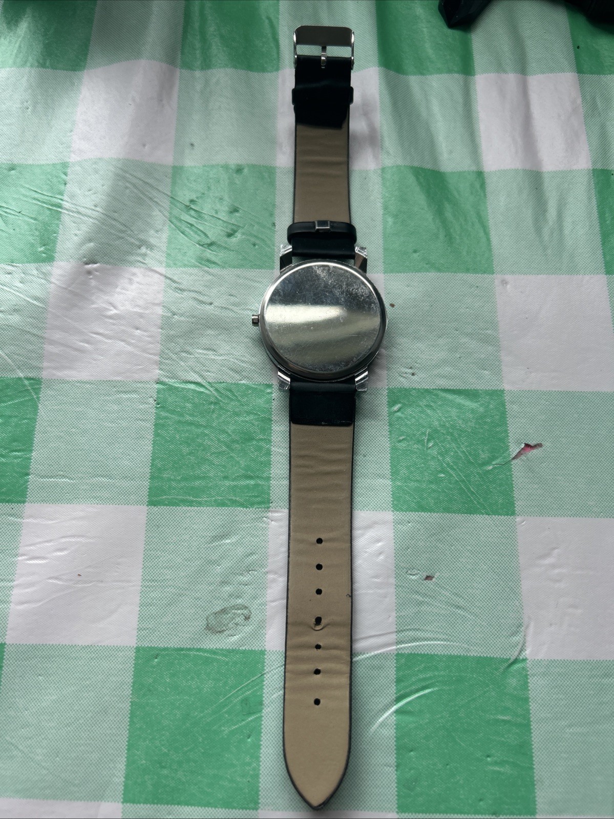 Geometric Crystal Black Band Quartz Watc