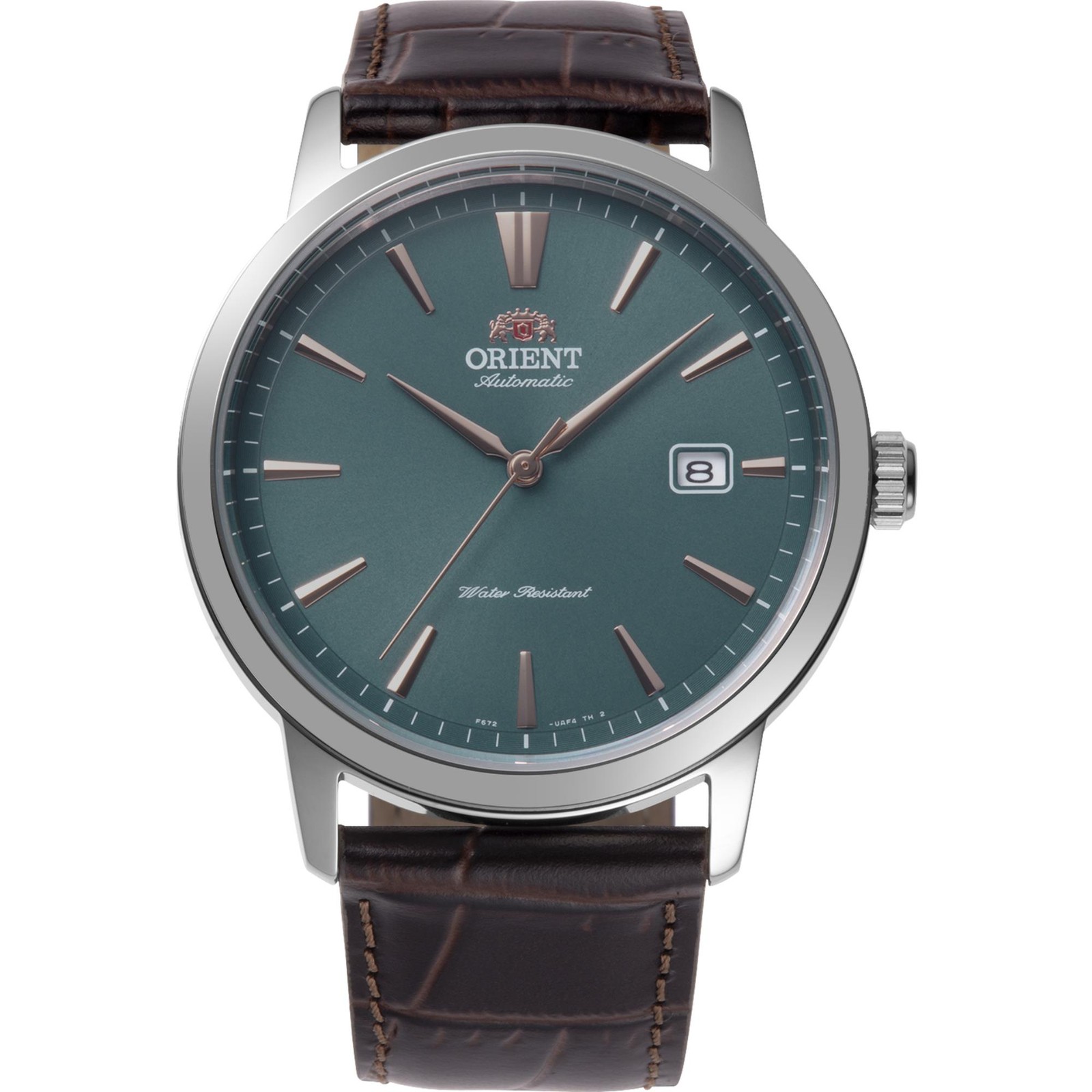 Orient Bambino Classic Automatic Green Dial Leather Strap Mens RA-AC0F13E30B