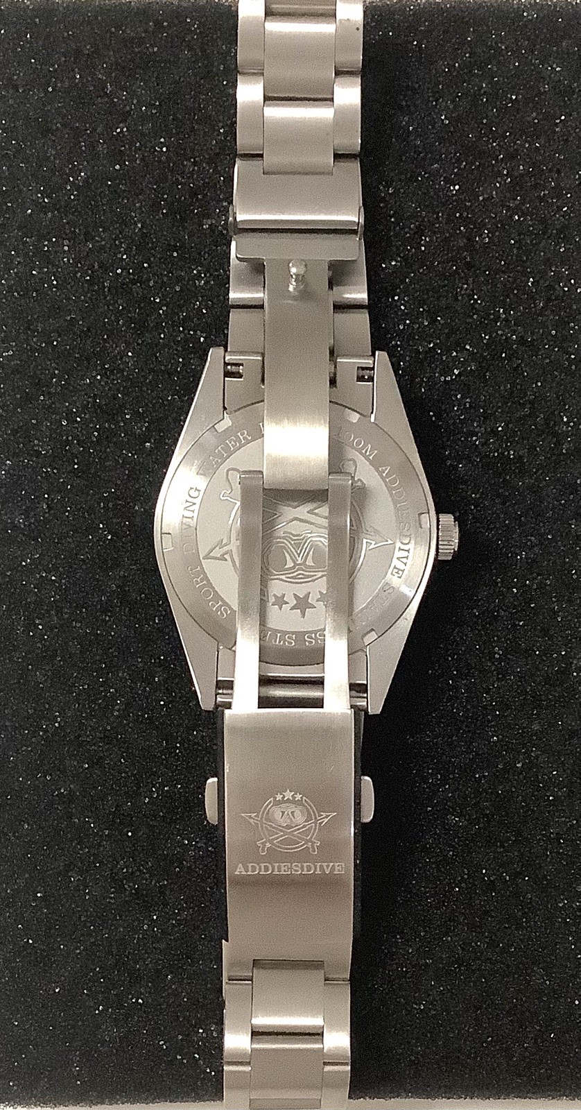 EXCELLENT ADDIESDIVE AD2096 36MM QUARTZ WATCH * BROWN TEXTURED DIAL * USA SELLER