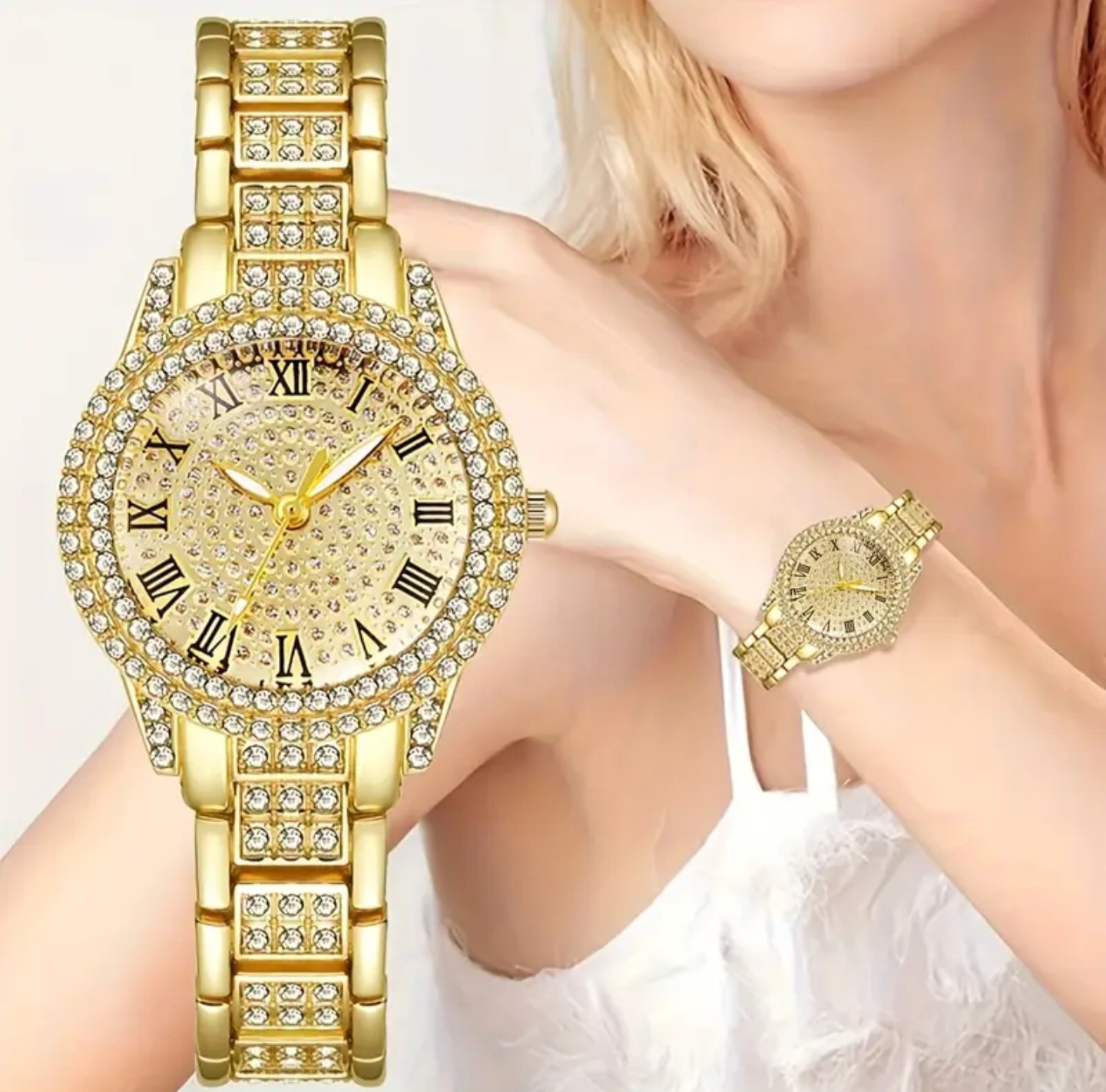 5pcs Luxury Women’s Quartz Watch and Jewelry Set Quartz Movement, Elegant ML052B
