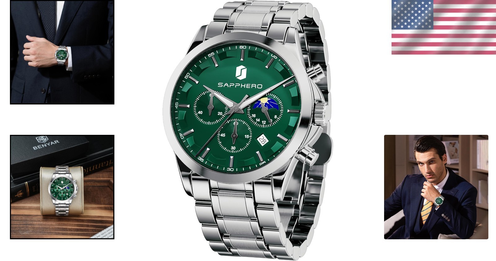 Luxurious Men’s Wrist Watch – Chronograph Style, Waterproof & Elegant Design