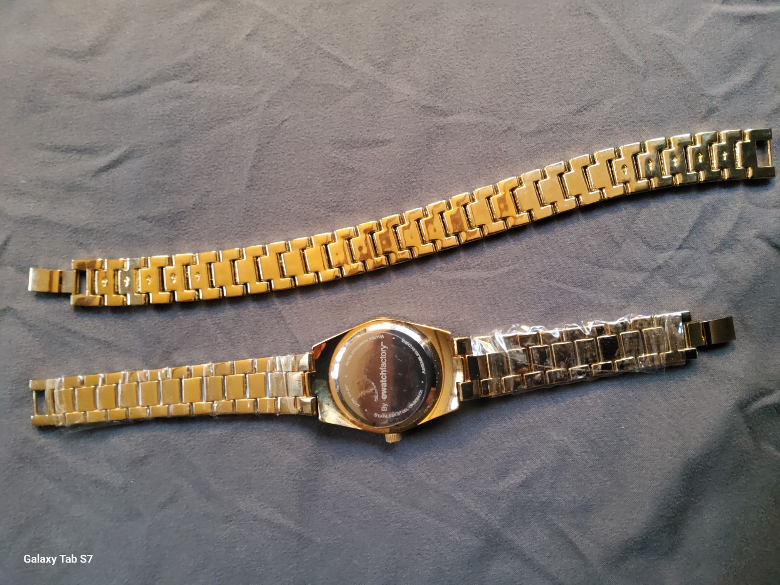 Geneve Stainless Gold Color Watch and Bracelet Set – Unisex – Up to 8.5 in wrist