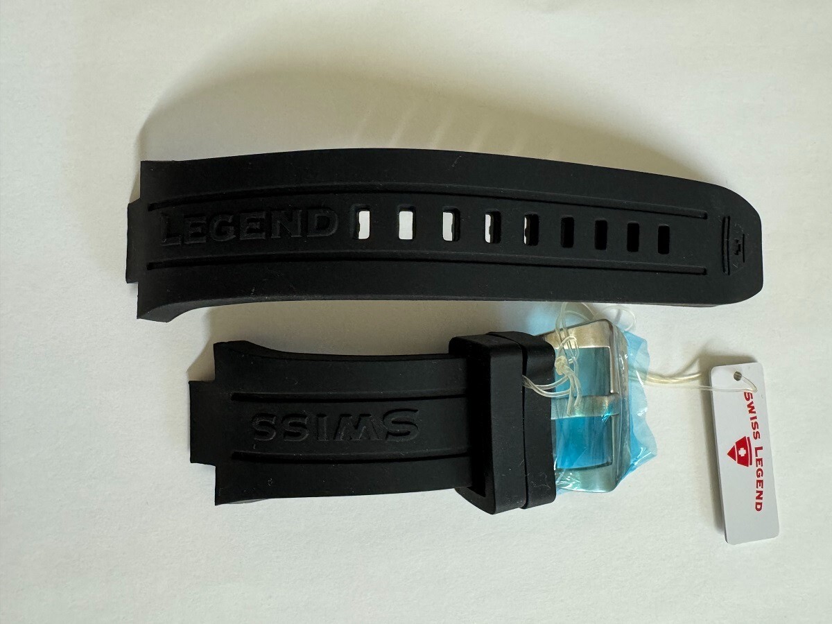 Man’s Swiss Legend Abyssos 2.0 Silicone/Rubber Black watch band strap