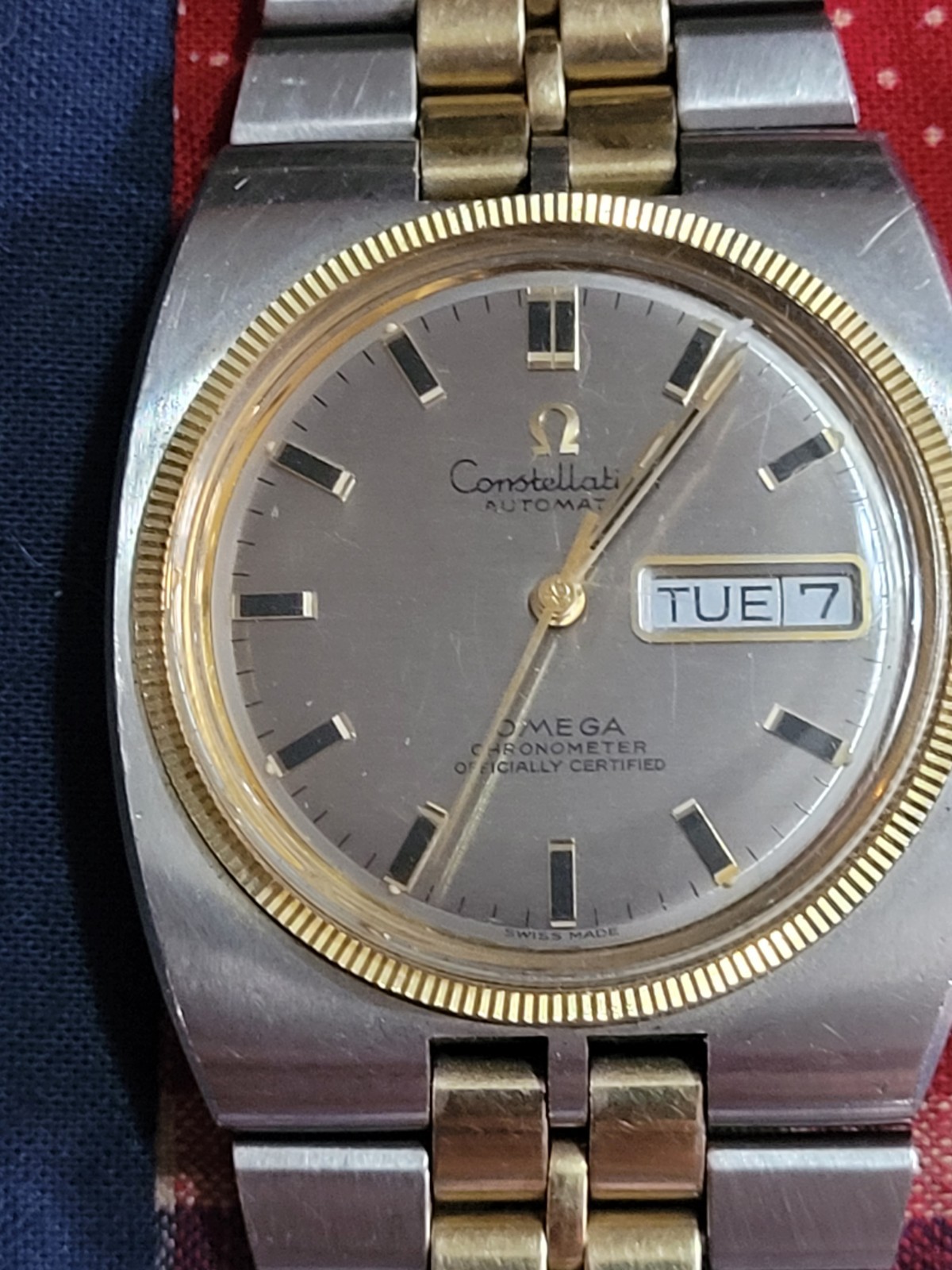Vintage Rare 14k 2 tone Omega Constellation 1970 excellent cond. original band