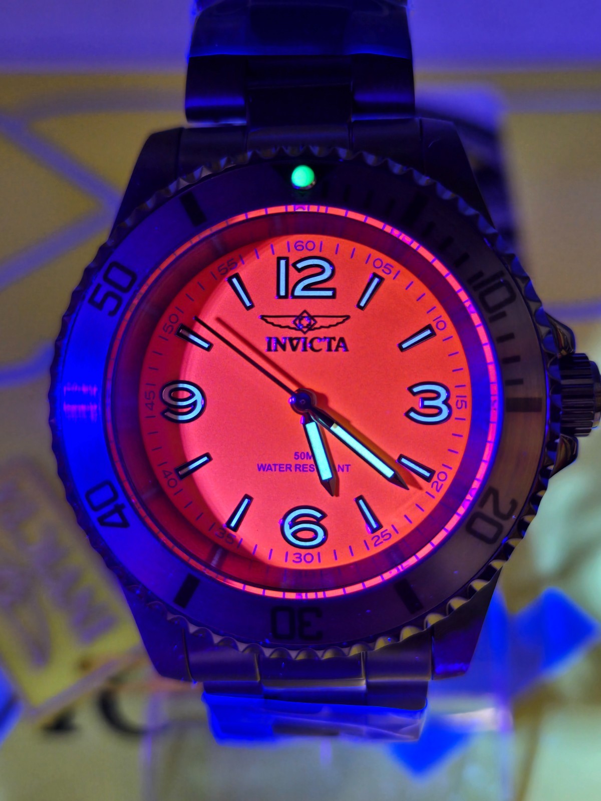 Invicta Specialty Men’s Watch 41mm Black with Black Bezel & Orange Dial NEW