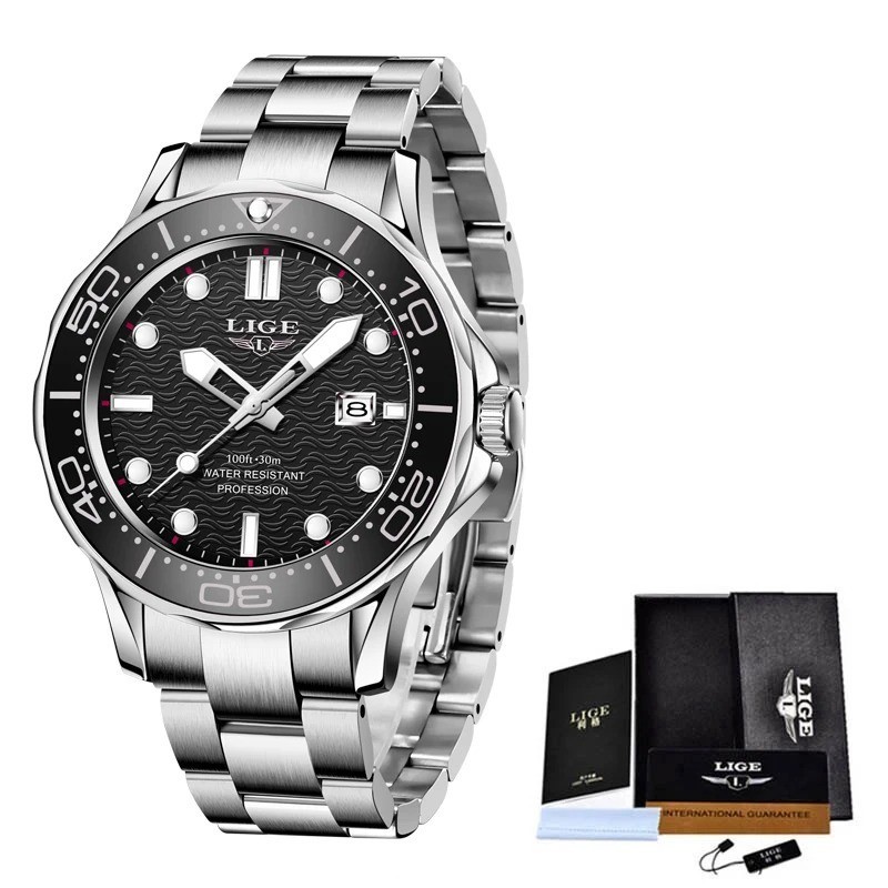 2025 LIGE New Business Mens Watches Top Brand Luxury Dive Watch For Men Waterpro