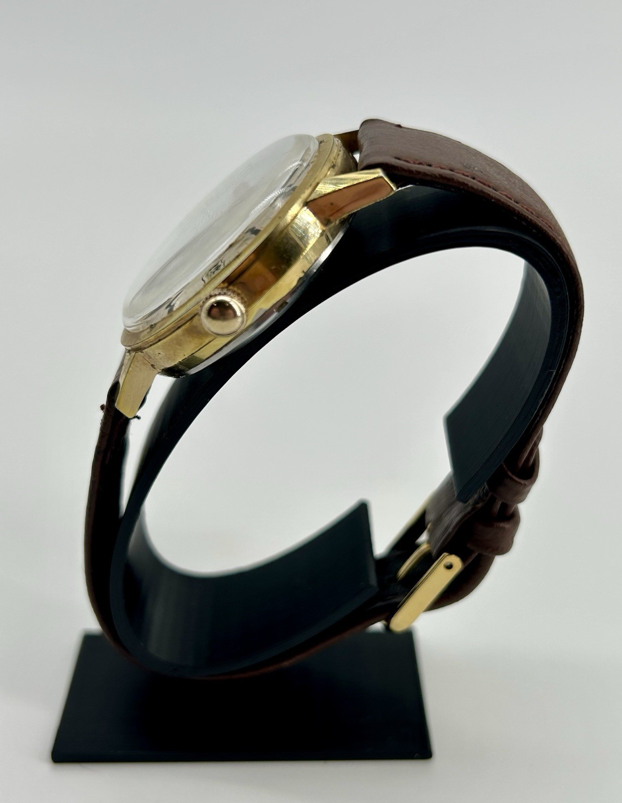 Vintage Buren Automatic 25 Jewel Date 34mm Swiss Gold Plated Original Dial Runs