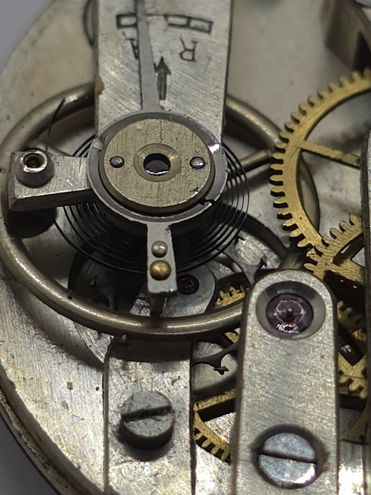 Vintage Trib Pocket Watch Movement Cylinder Sub Second Military Hands For Parts