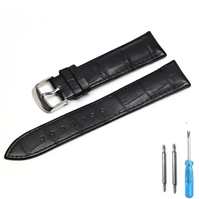 12/ 14/ 16/ 18/ 20/ 22/ 24mm Genuine Leather Wristband Watch Strap Band Bracelet