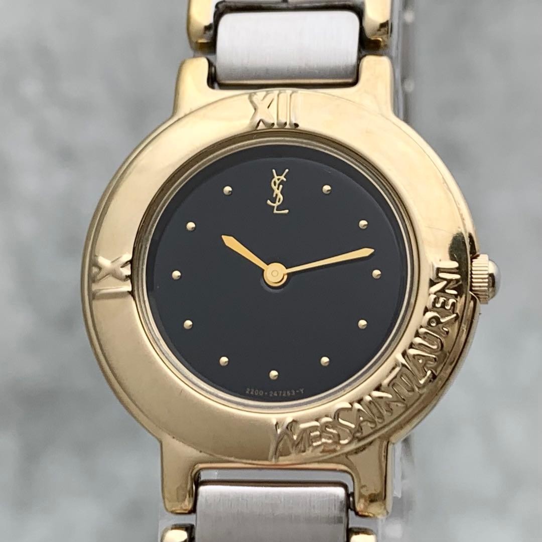 Yves Saint Laurent YSL 2200-229789Y Black Roman Dial Quartz Watch