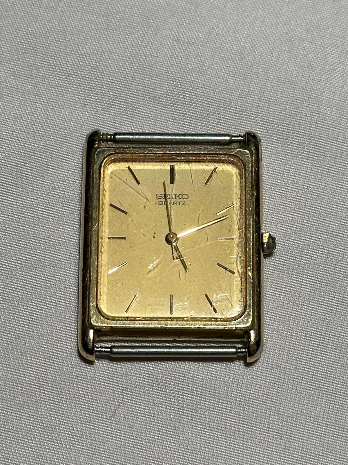 Vintage Seiko 9021-5009 Gold Tone Mens Formal Tank Quartz Watch WORKS