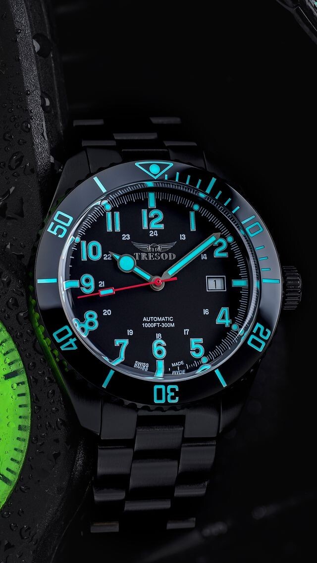 Tresod Ocean Master SWISS MADE SW200 Automatic Black Dial Ceramic Bezel Watch