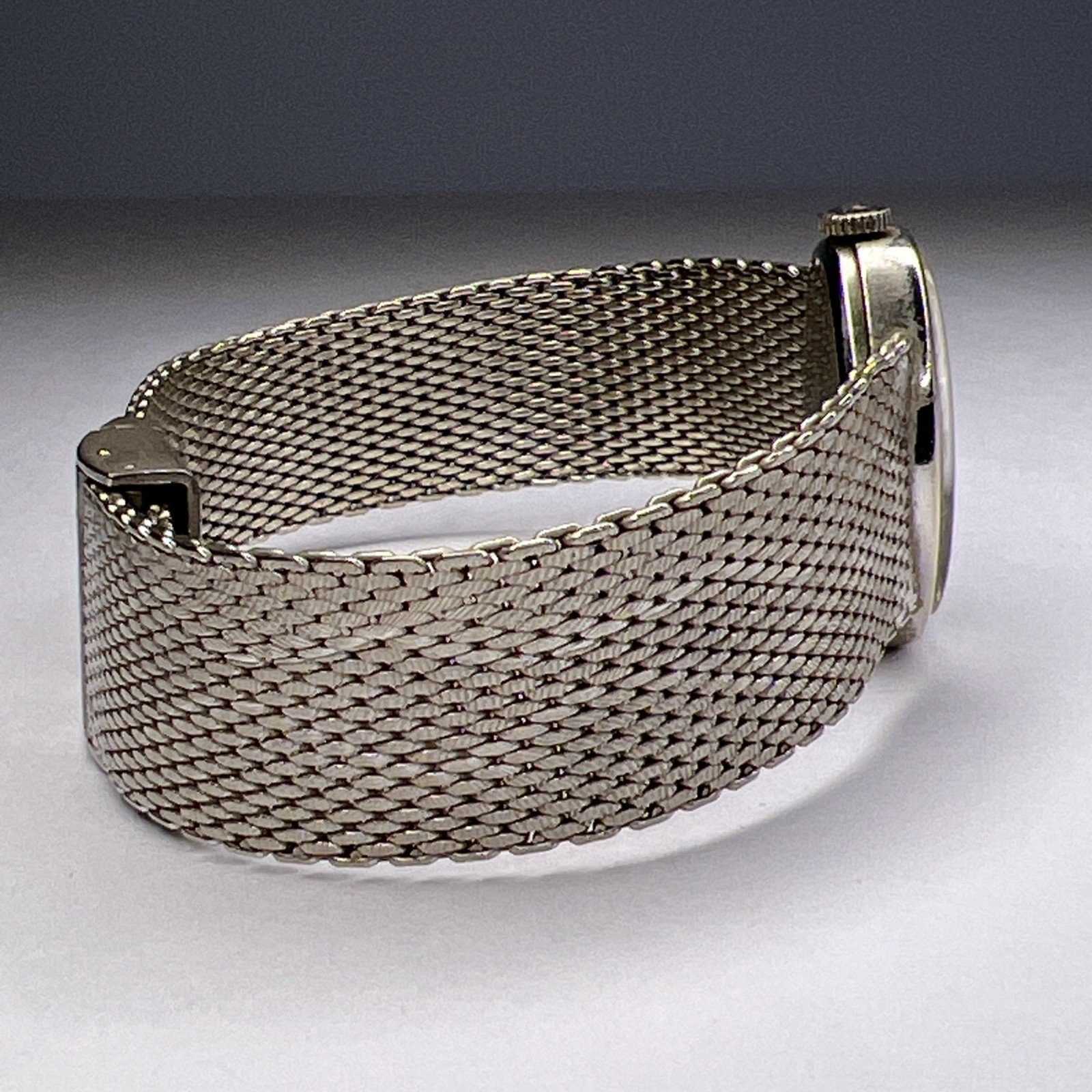 Favre-Leuba Vintage Mechanical Wind Steel Oval Watch w/ Integrated Mesh Bracelet