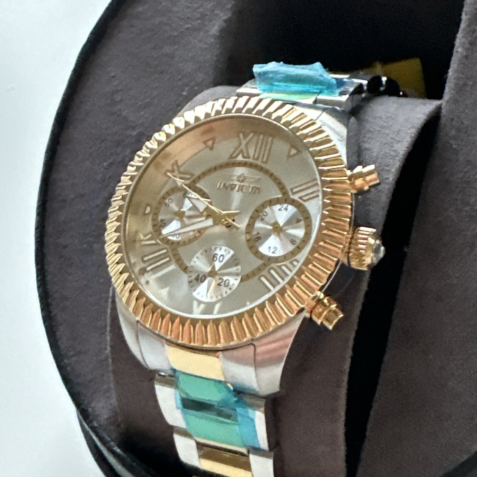 INVICTA Gold Tone Stainless Quartz Chronograph Watch 21425