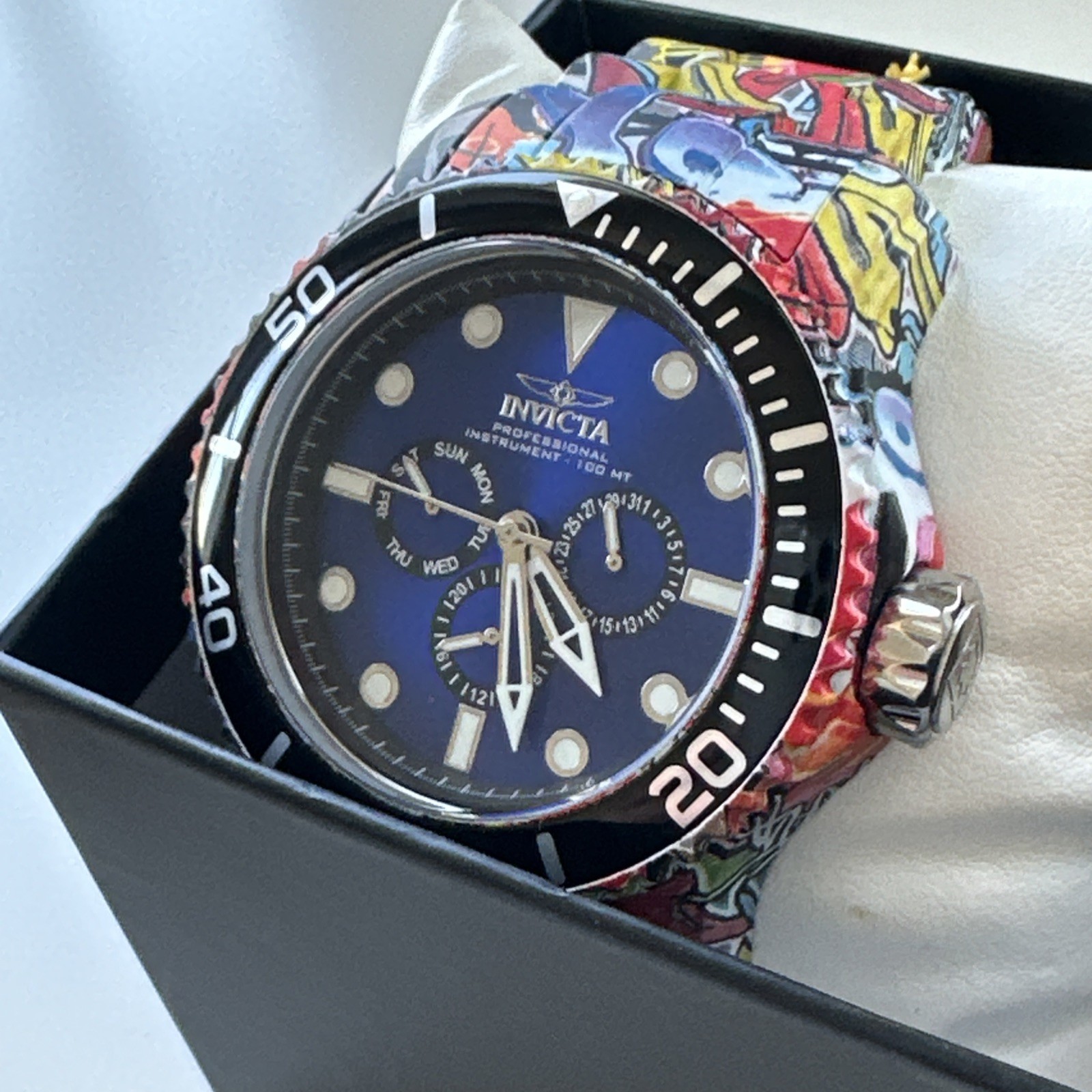 Invicta Men’s Watch Pro Diver Quartz Blue Dial Aqua Plating Steel Bracelet 47856
