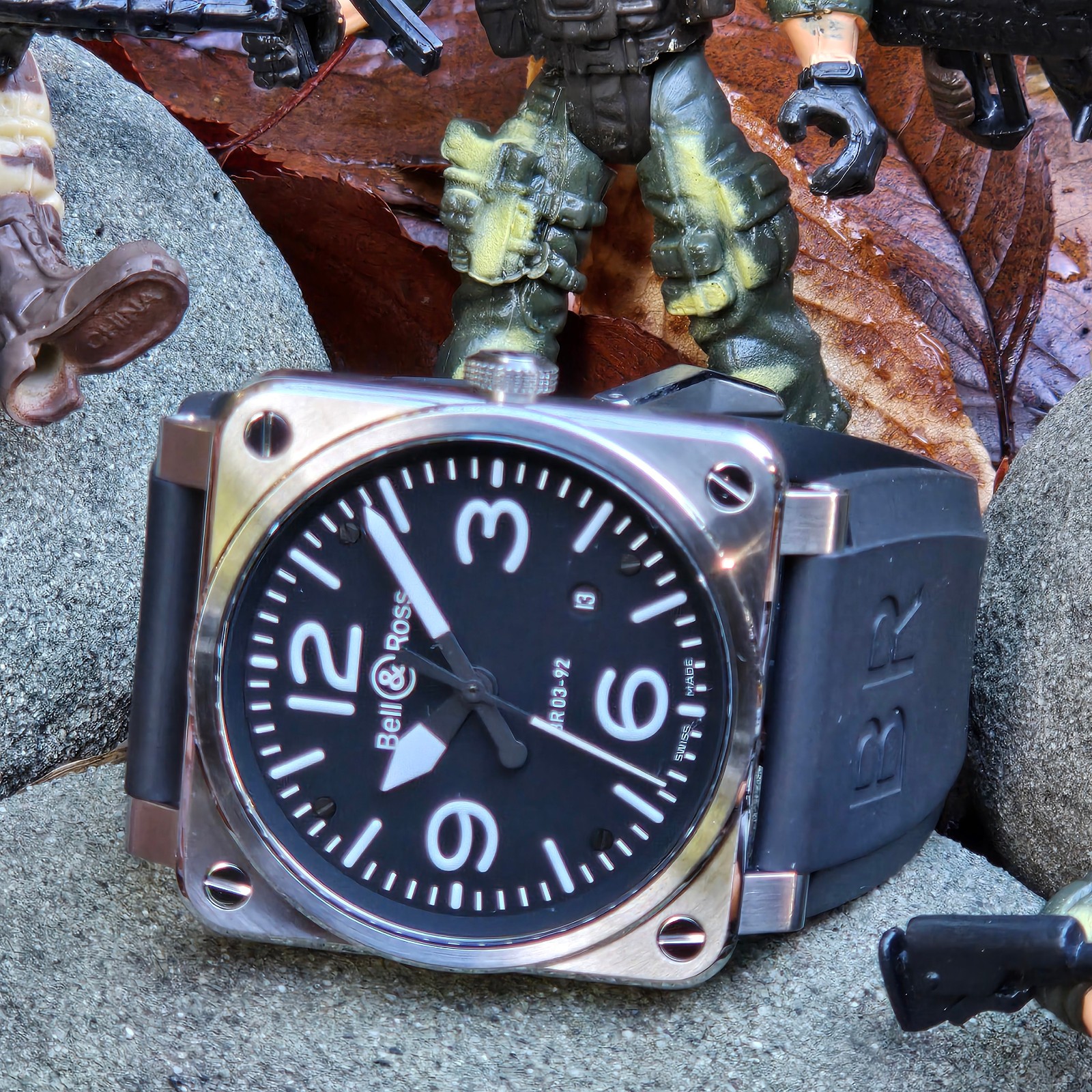 Bell & Ross BR03-92-S Aviation Military Date Men’s Watch Black Dial Case 42mm US