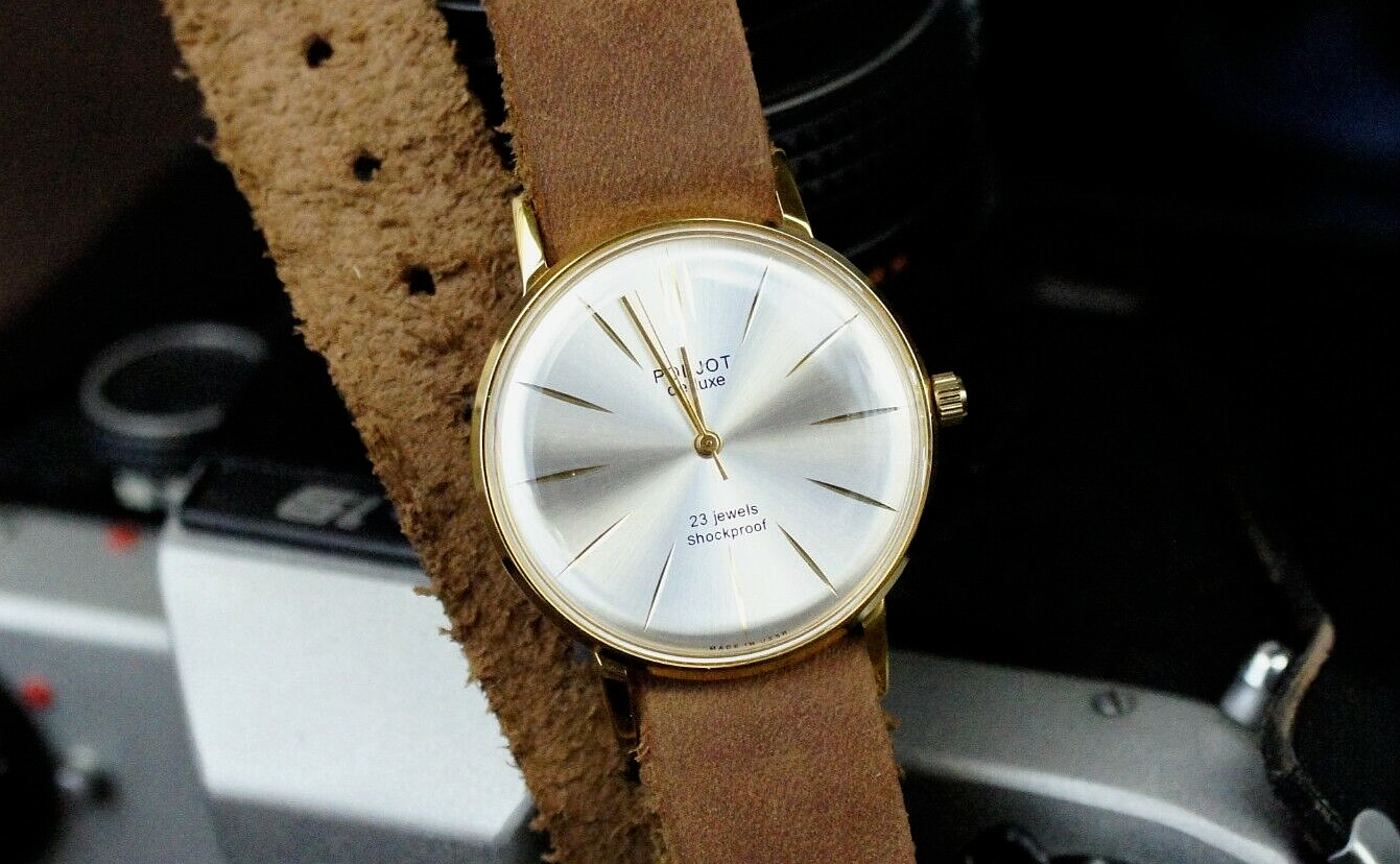 Watch POLJOT Ultra SLIM De Luxe Luxury Mechanical leather strap Men’s Vintage