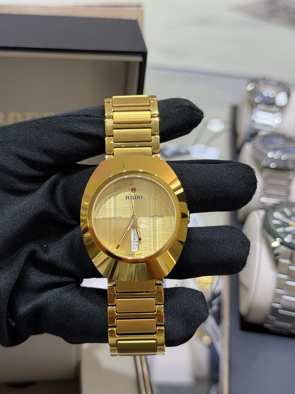 New Rado Original Automatic DiaStar Yellow Gold Tone Men’s Watch R12161253