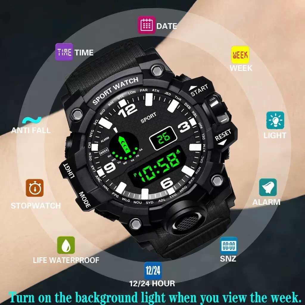 Men’s Watch Waterproof Electronic Watch Luminous Waterproof Sports Wristwatch