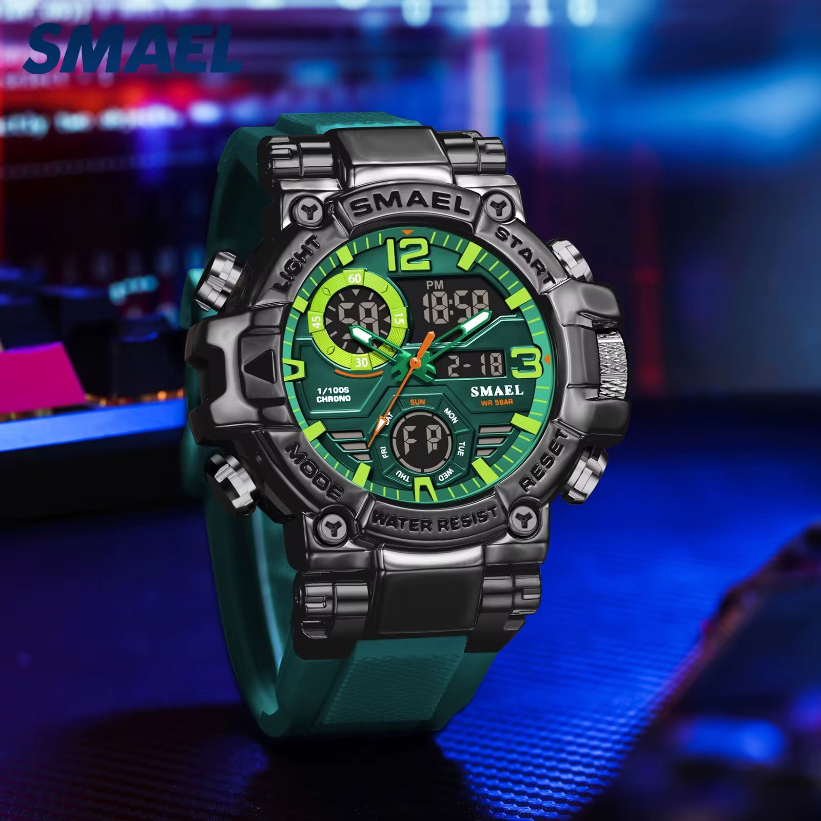 Oversized Chronograph Waterproof Digital Sport Shock Resistant WRIST WATCH 55mm