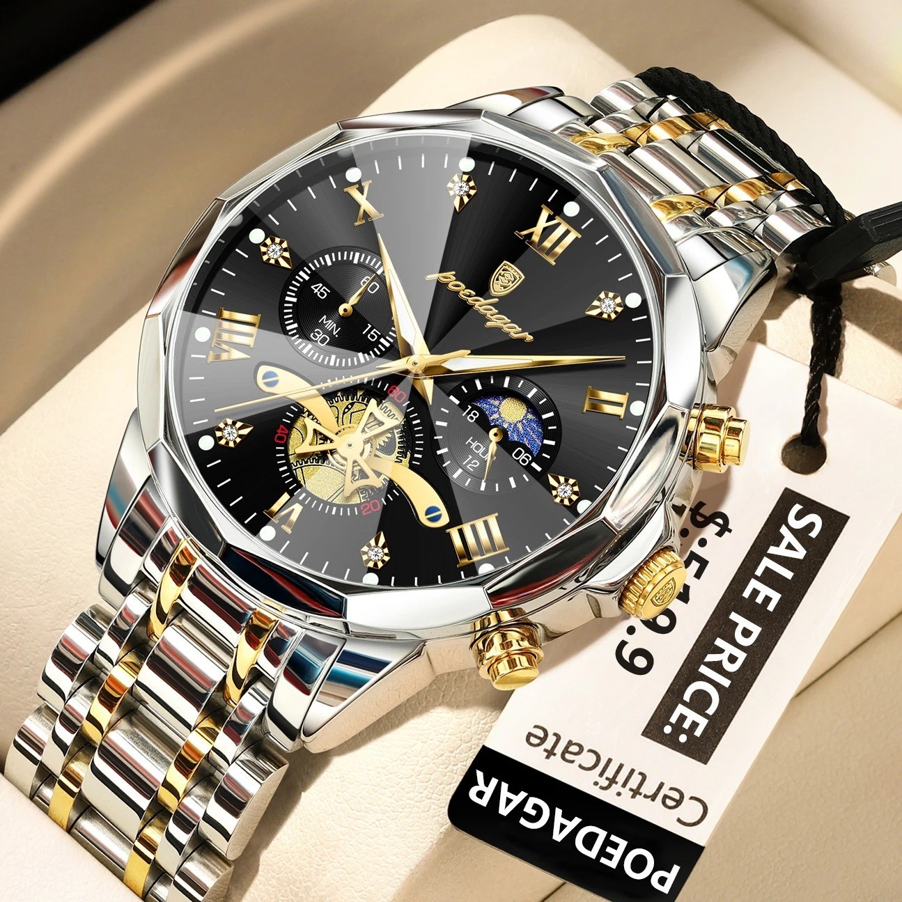 POEDAGAR Luxury Men Watch Top Original Waterproof Luminous Chronograph Man Wrist