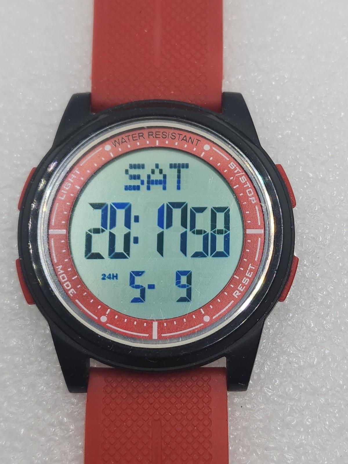 Easy Reader Large Display Red Black Digital Watch Ultra-Thin Sports Simple Watch