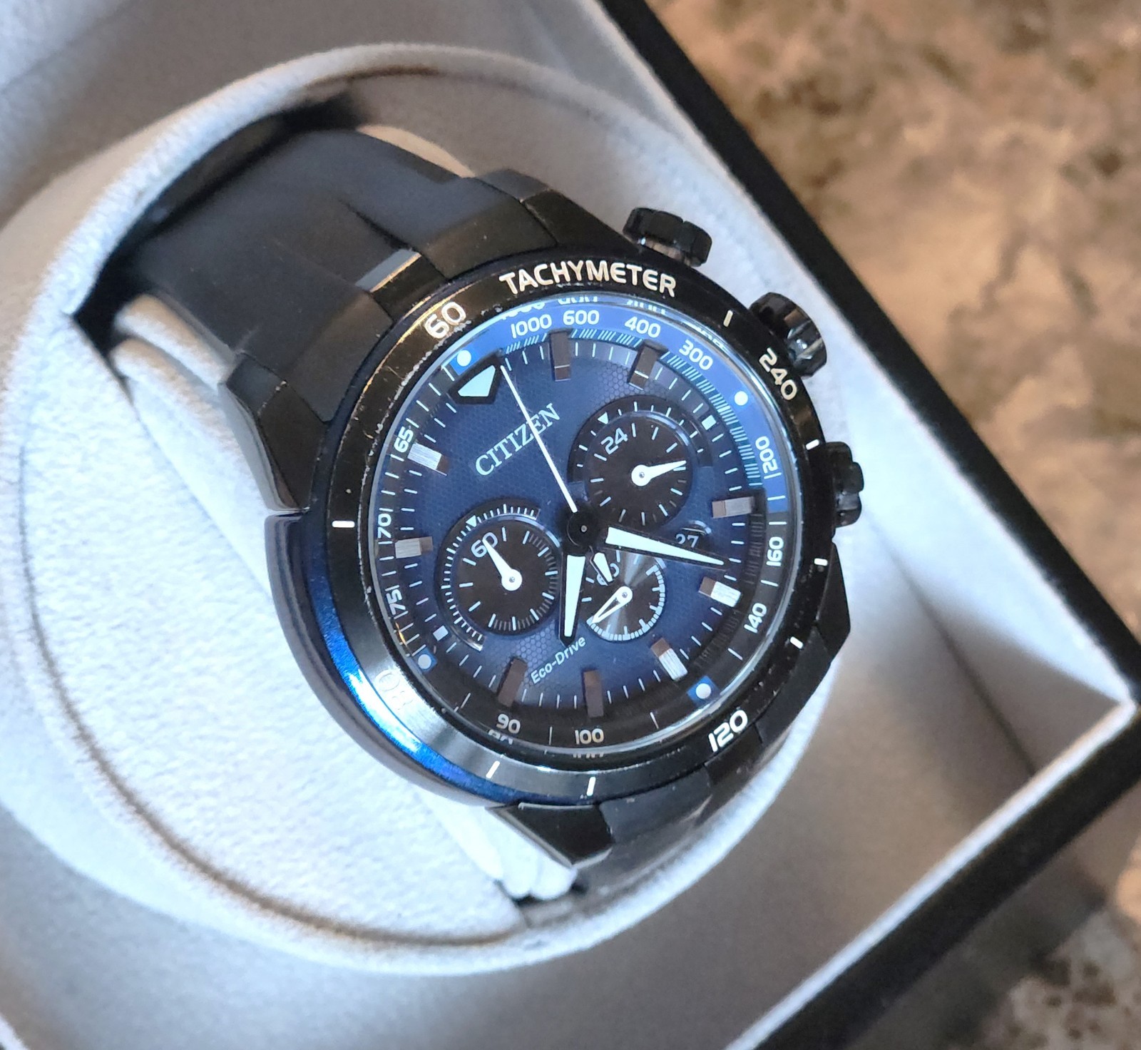 Citizen Men’s 48mm Blue Eco-Drive Chronograph Watch CA4155-12L – NICE SHAPE!