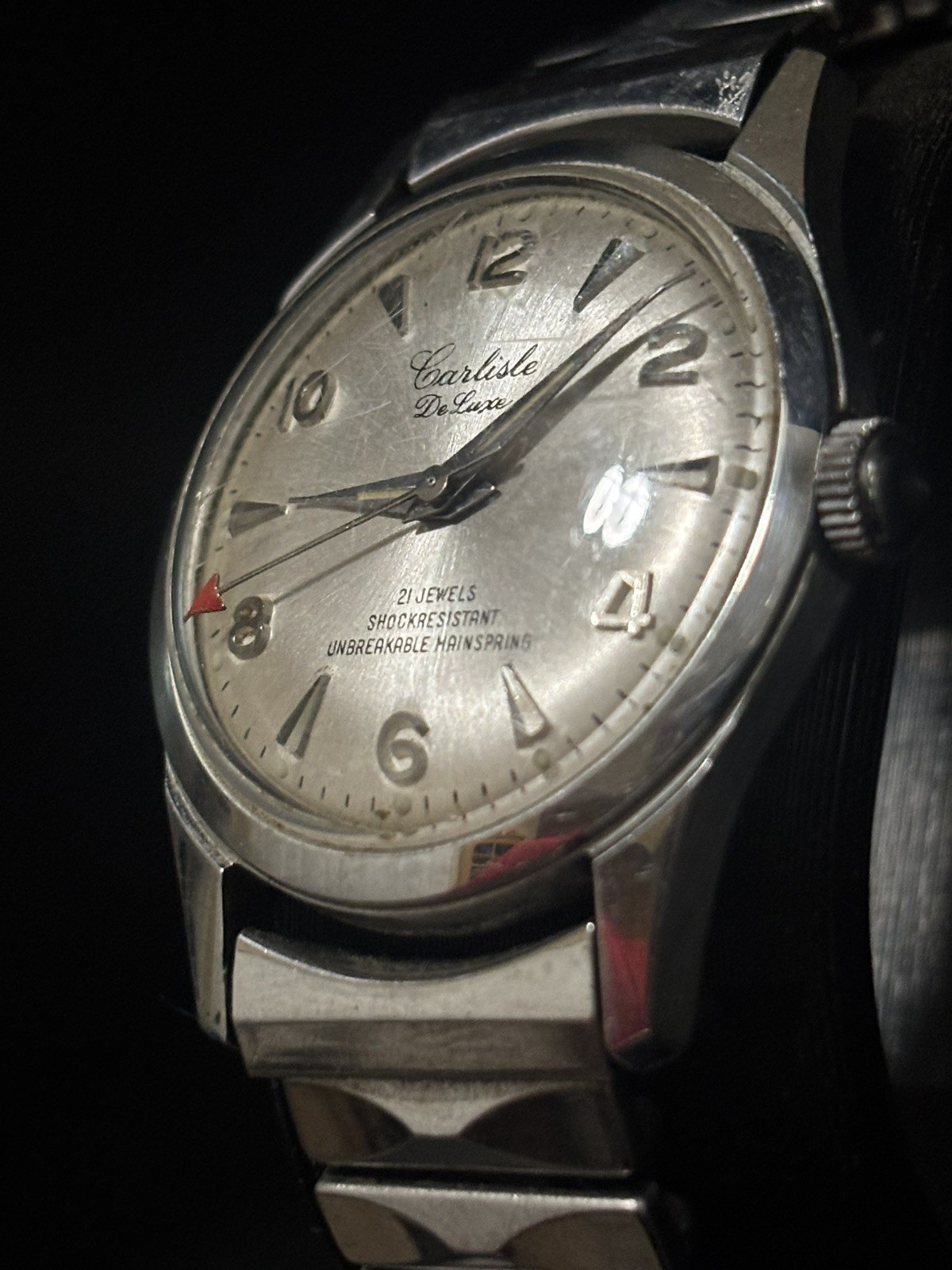 Vintage Carlisle De-Luxe Mechanical 21 Jewel Manual Wind Men’s Watch Runs