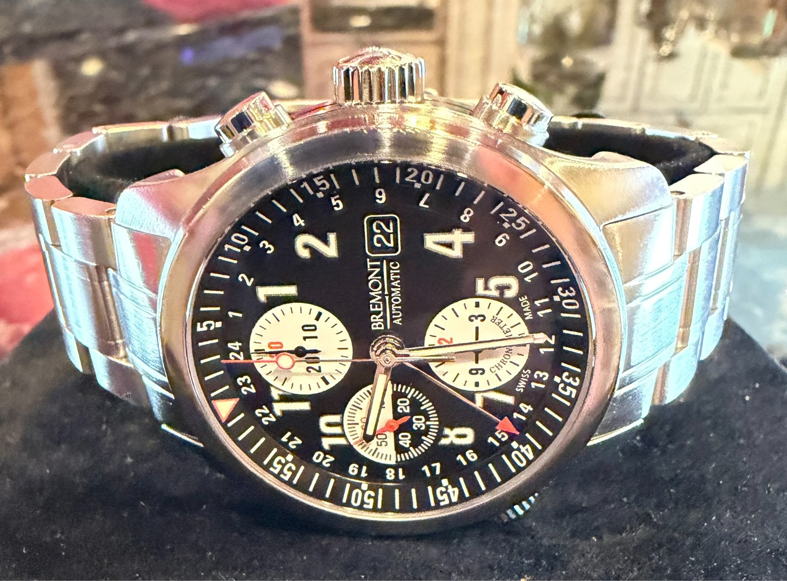 Bremont ALT1 Pilot Automatic on Stainless Band Black Dial 43mm Full Set