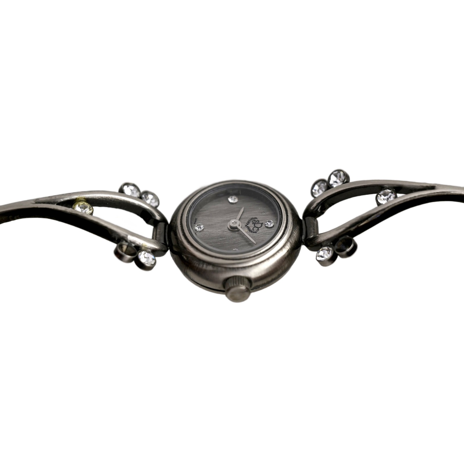 Paris Sport Club Ladies Silver Watch Crystal Bracelet Gray Dial Decorative Links