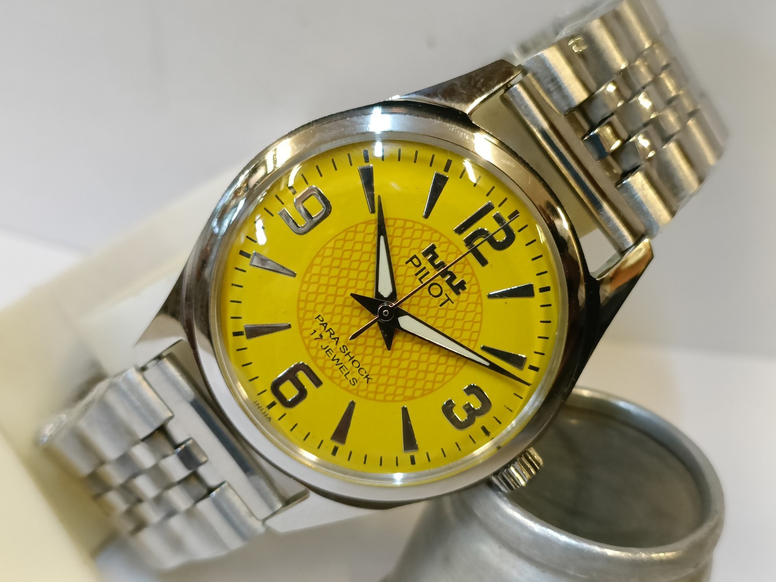 REFURBISHED HMT PILOT 17J WINDING YELLOW DIAL 0231 INDIA MEN’S WORKING CONDITION