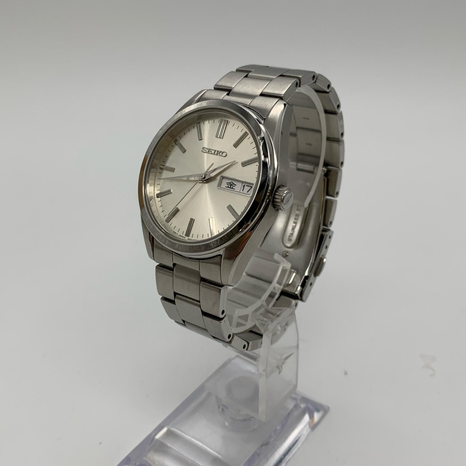 SEIKO Selection SBTH007 Quartz Men’s Watch Silver Day Date Used Japan