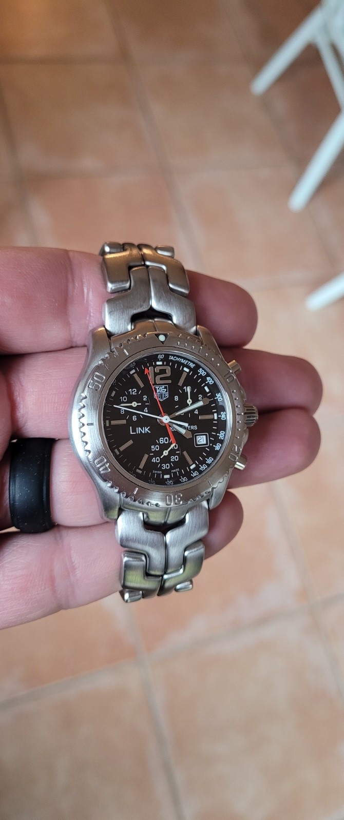 TAG Heuer CT1111.BA0550 Mens Link Chronograph Watch Black Silver Jason Bourne