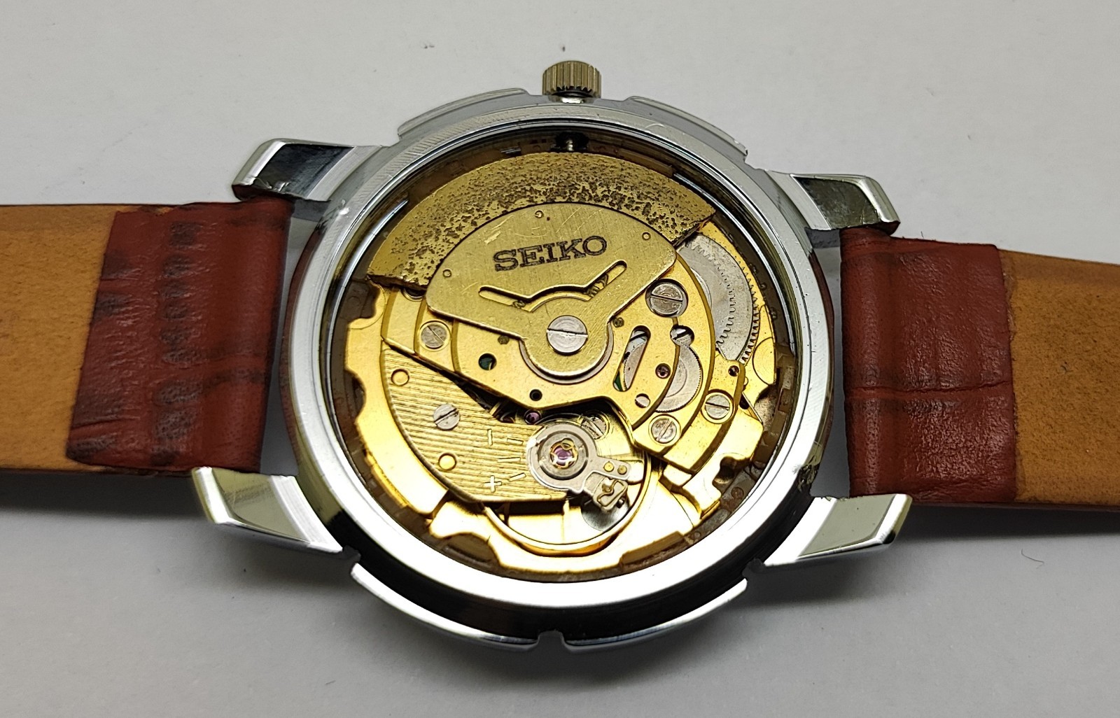 Refurbished Automatic Men’s Watch Day Date | Classic Vintage Style Leather Strap