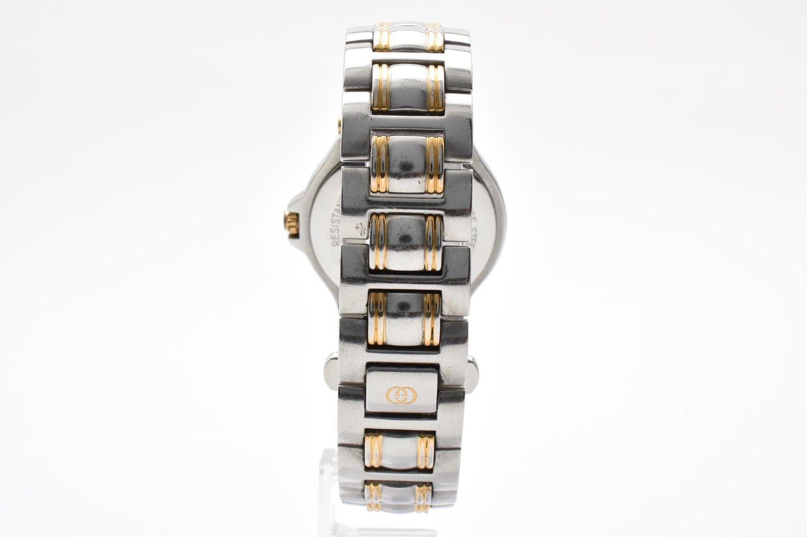 [Exc+5] GUCCI 9040M Quartz Ivory Dial Date Two-Tone Stainless Men’s Watch 18cm