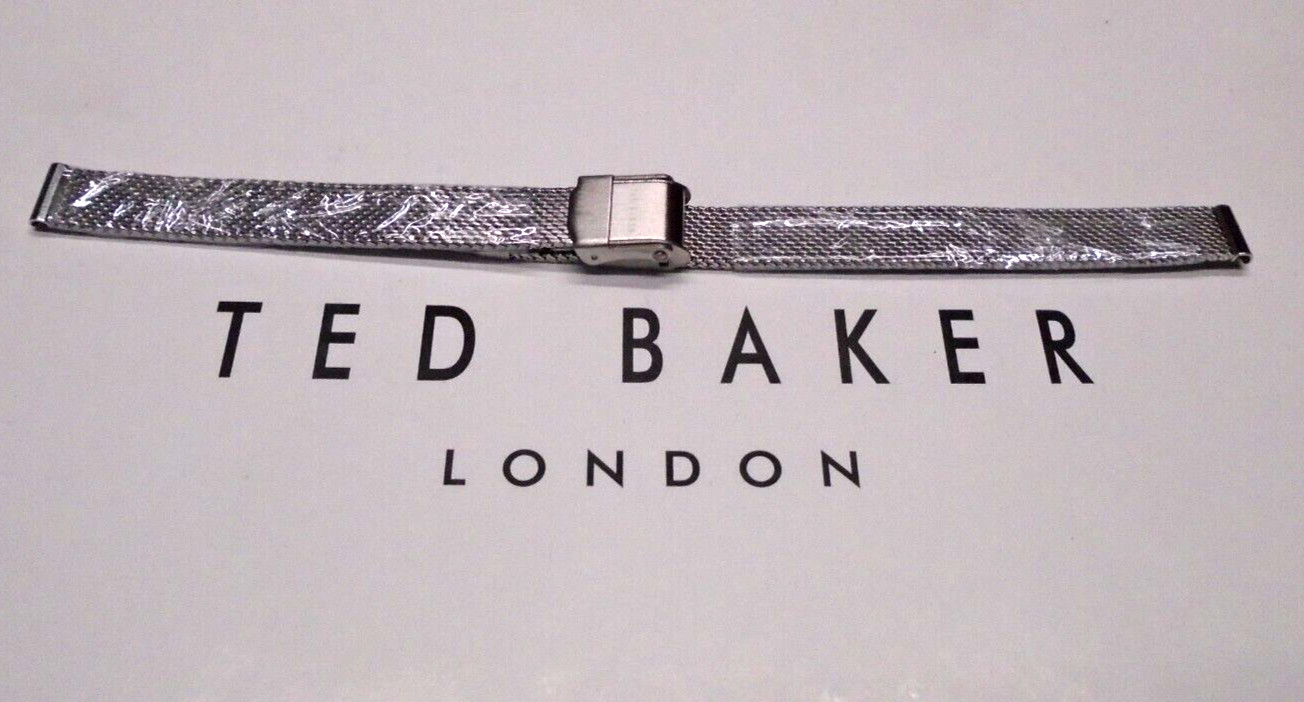 GENUINE TED BAKER SILVER STAINLESS STEEL MESH WATCH STRAP 17cm LONG X 10mm WIDE