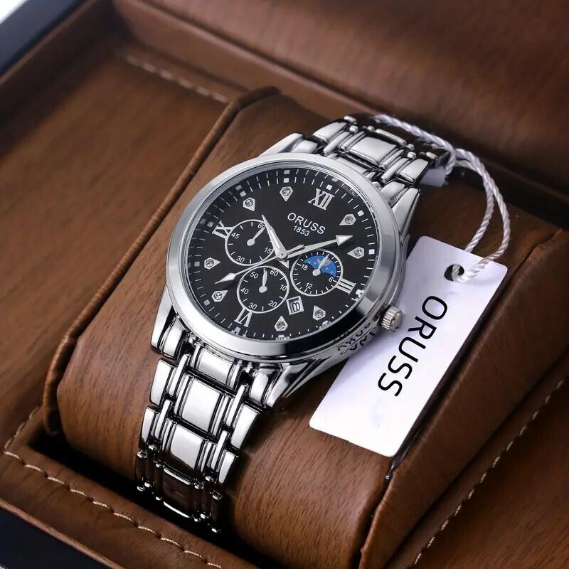 Fashion Domineering Gentleman Business Stainless Steel Electronic Quartz Gift