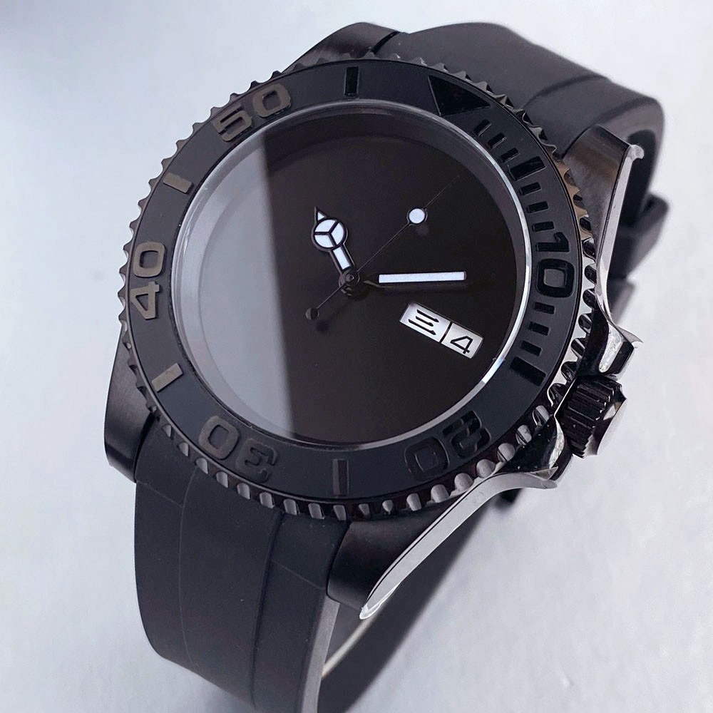 Sterile NH36A Diver Automatic Men Watch 40mm Black PVD 200m Waterproof Sapphire