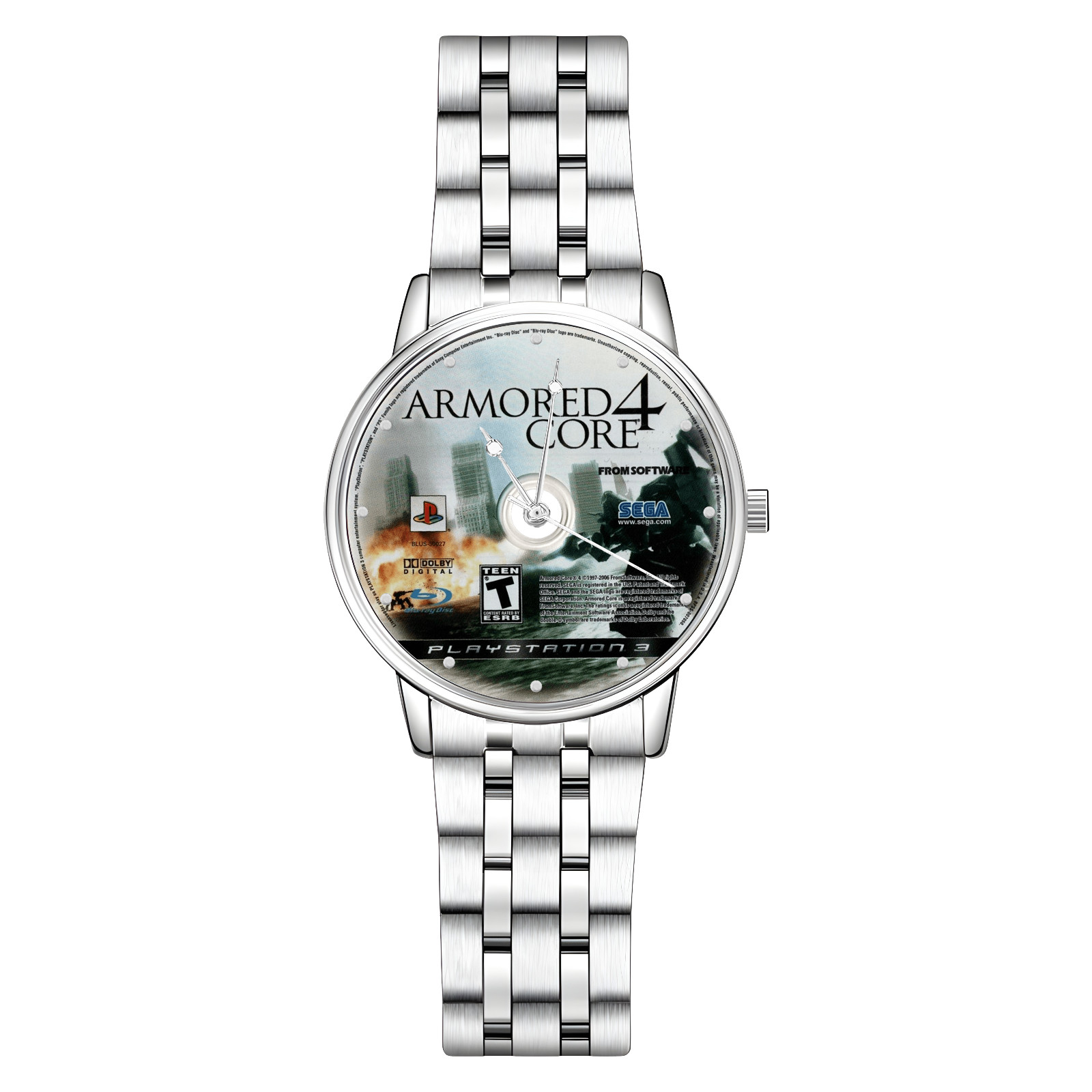 Armored Core 4 Game Disc Engraved Wrist Watch