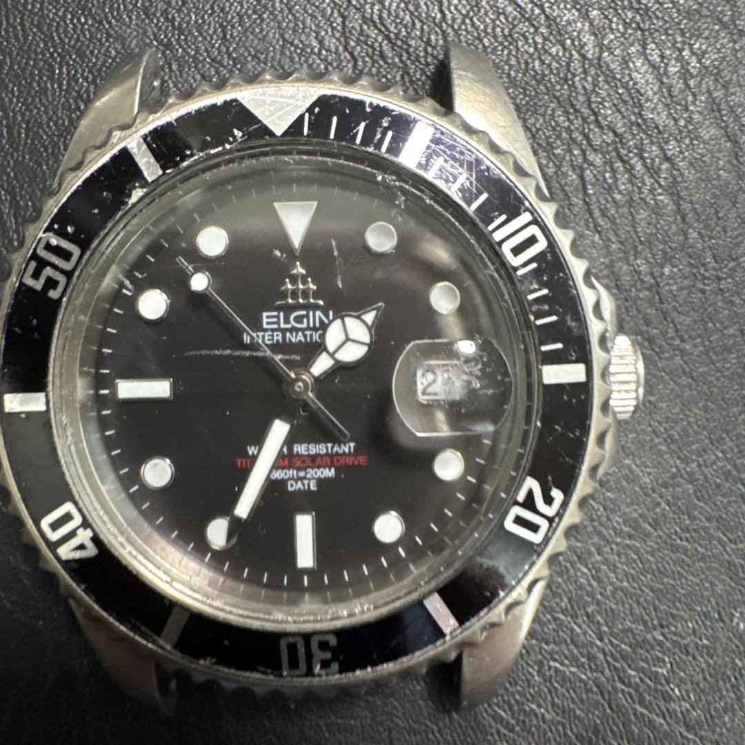 Elgin Titanium Solar Diver Watch 2000s Used