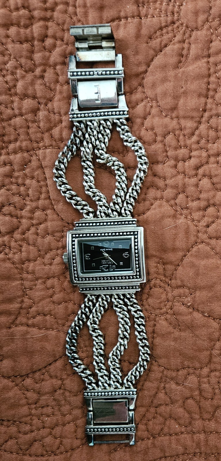 Sterling Silver 4 Strand Art Deco Wrist Watch Ecclissi # 33612