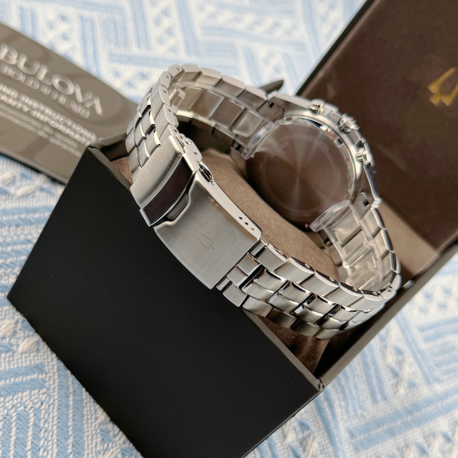 Bulova Marine Star Classic Quartz Men’s Watch Silver White Dial 41.5mm/98B423