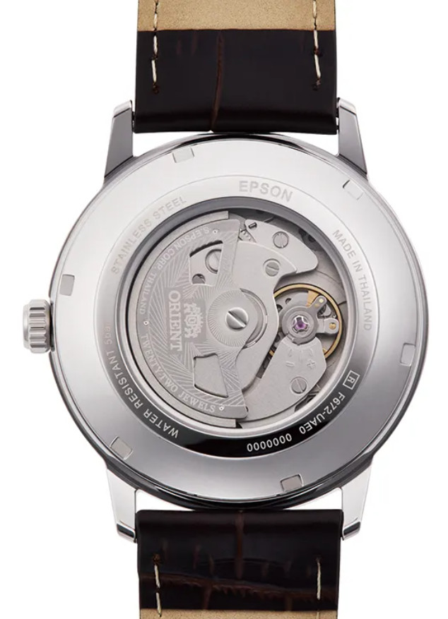 Orient Watch Automatic Watch Men’s An Elegant Silver Watch with a Black Strap