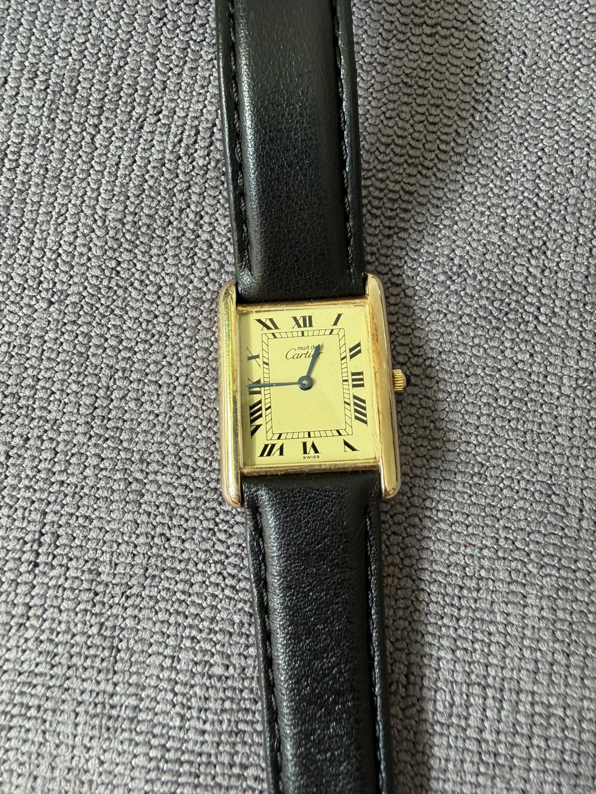 Cartier Must de Cartier tank great condition amazing lemon dial quartz