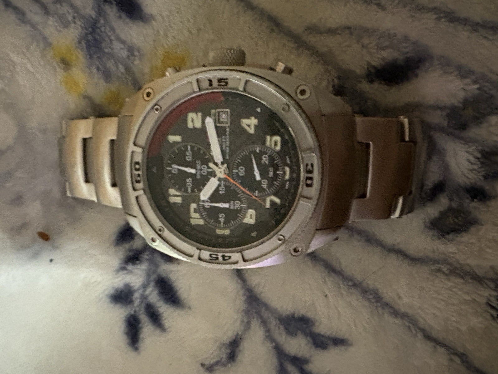 MTM Predator Military Chronograph Quartz 100m Date 45mm SS Black/Red Dial