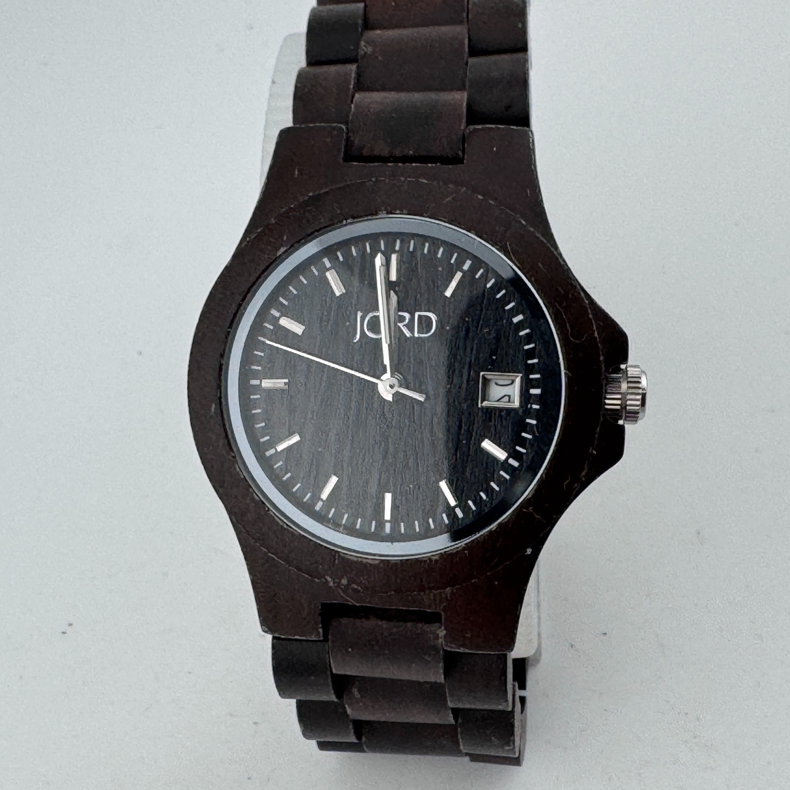 Jord Quartz Watch Women Dark Brown Solid Wood Date Japan Analog New Battery 6″