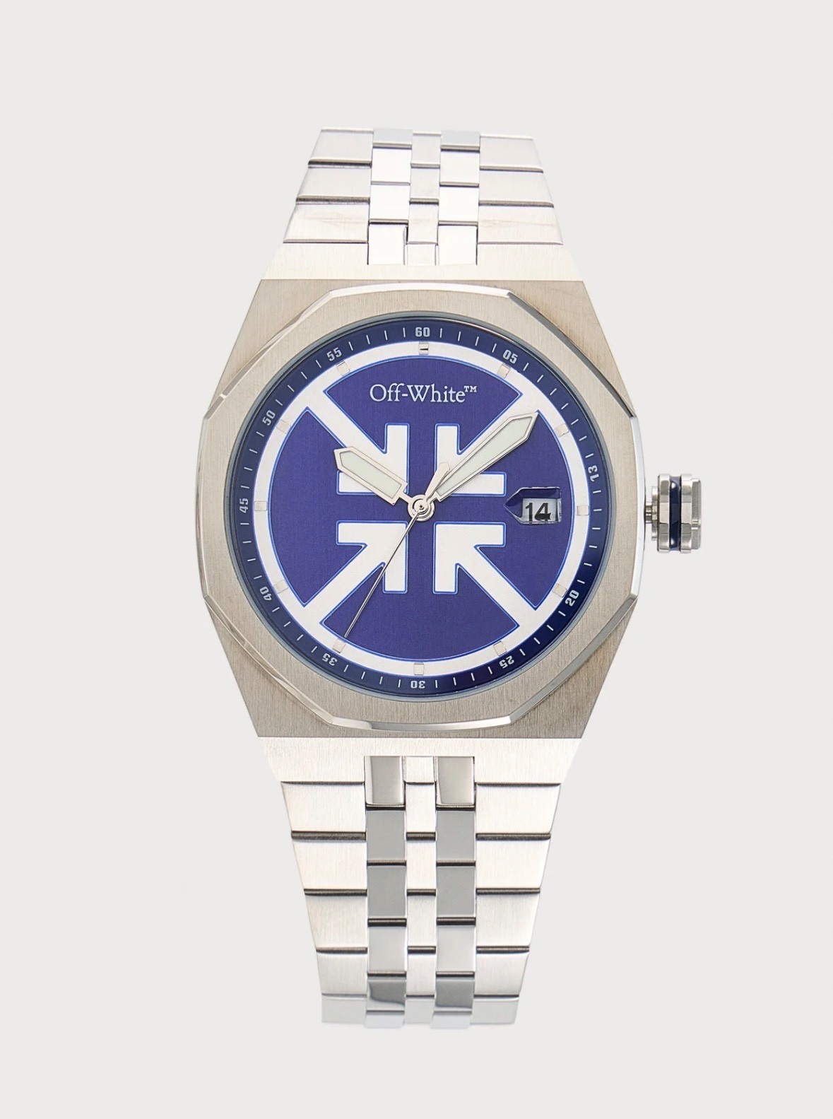 Off-White Time “No Grid” Silver Blue Dial Quartz Men’s Watch